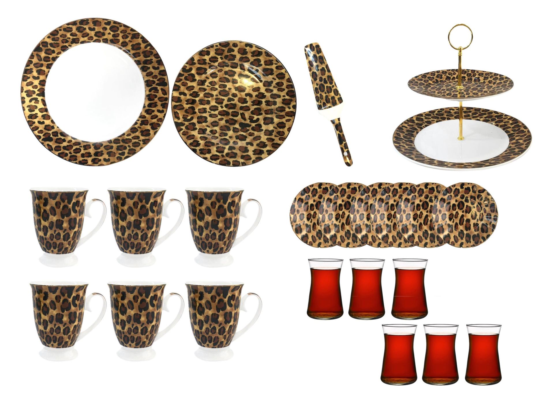 LEOPAR DESEN1 27 PARÇA SERVİS SETİ