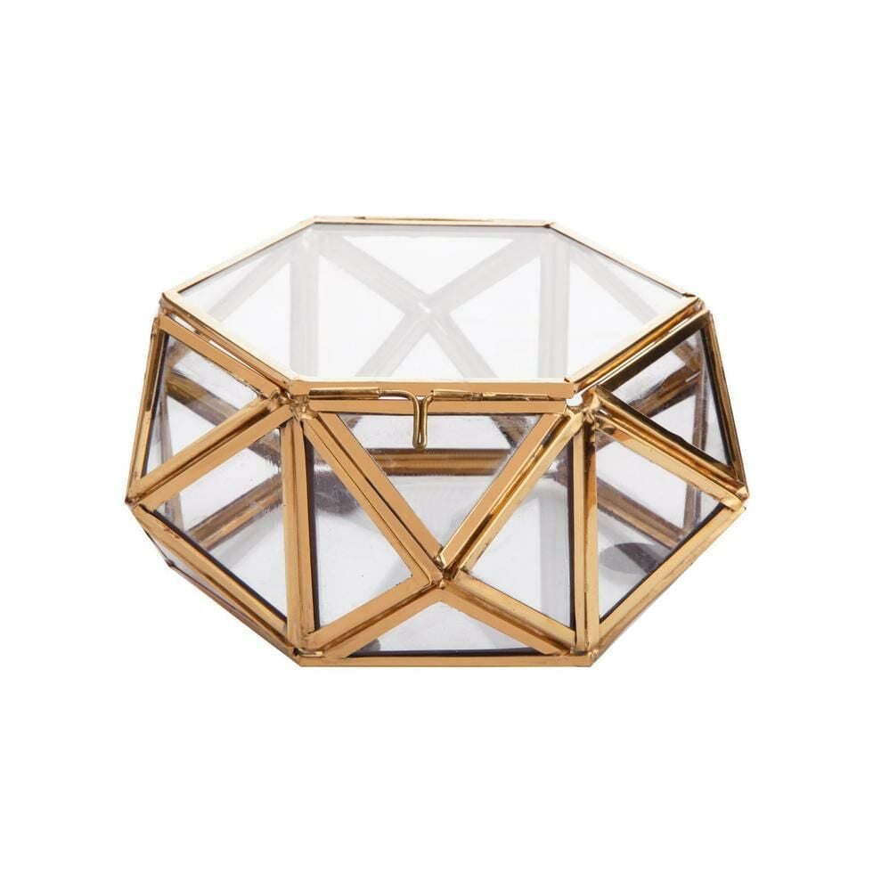 ALTIN PRİZMA KUTU/DEKOR 22X10CM