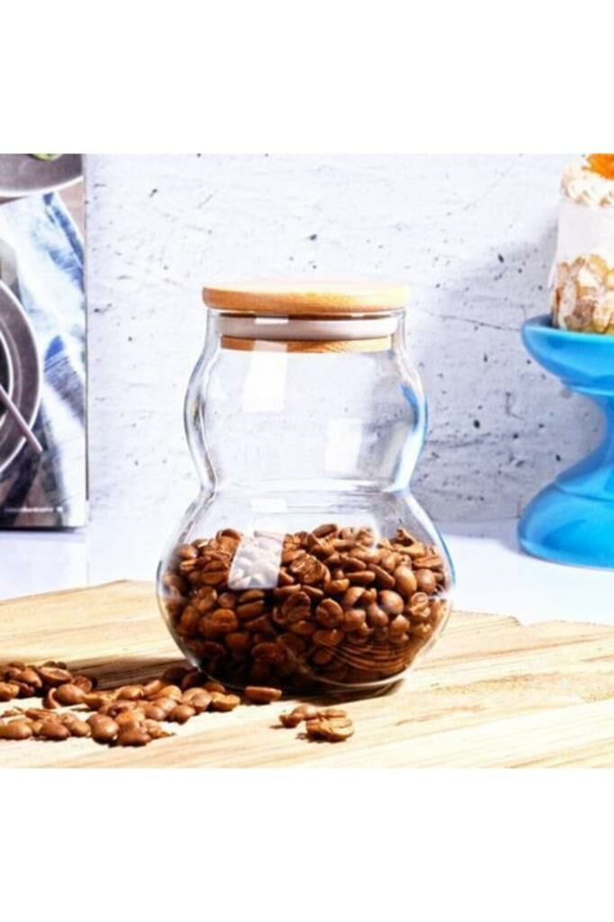 ÜFLEME CAM BAMBU KAPAK KAVANOZ