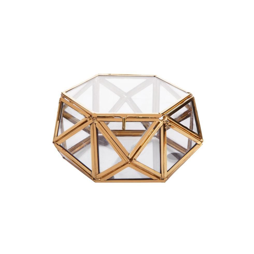 ALTIN PRİZMA KUTU/DEKOR 17X8 CM