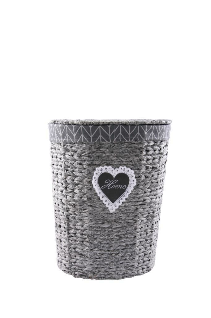 GRİ HASIR OVAL ÇAMAŞIR SEPET 48CM