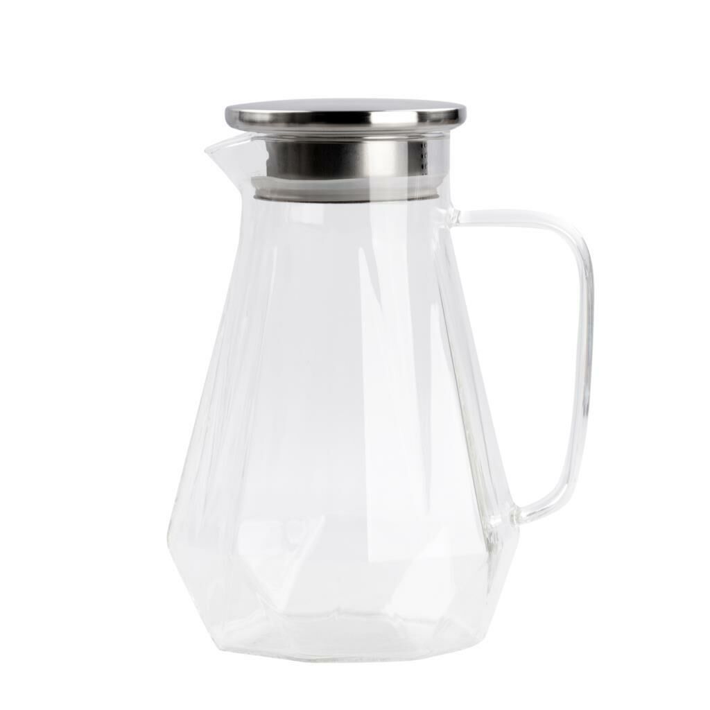BOROSİLİKAT CAM GEOMETRİK SÜRAHİ 1500ML