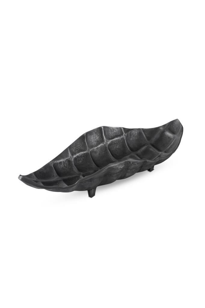 SİYAH YAPRAK DEKORATİF TABAK 49CM