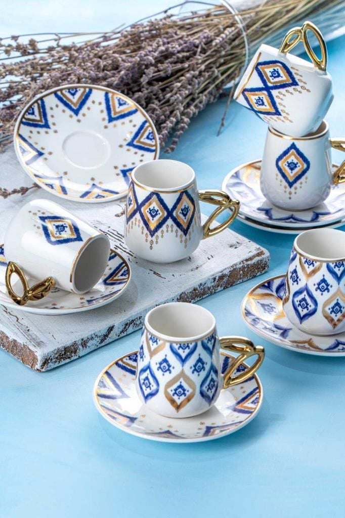 DIOR LACİVERT 6 KİŞİLİK TÜRK KAHVESİ FİNCANI