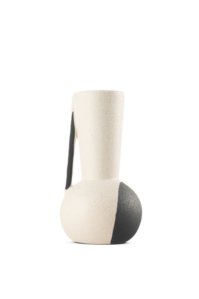SİYAH BEYAZ VAZO/DEKOR 21CM