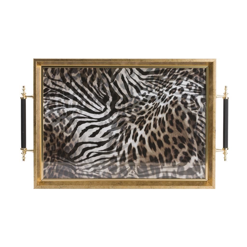 ALTIN LEOPAR TEPSİ 50CM