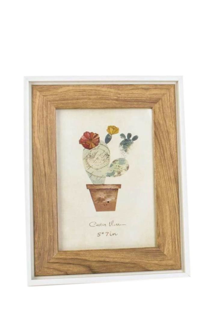 AHŞAP ÇERÇEVE KAKTÜS 19x24 cm