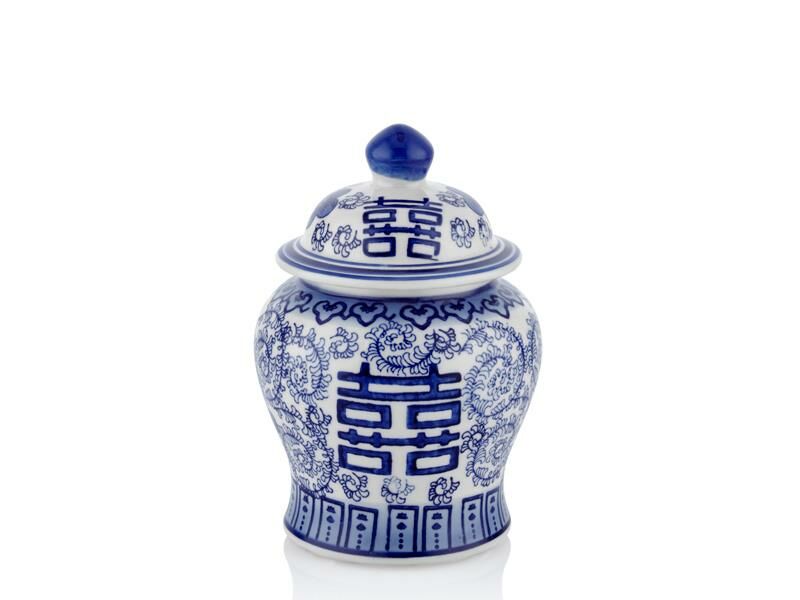 BLEU BLANC C KAPAKLI VAZO/ DEKOR17CM