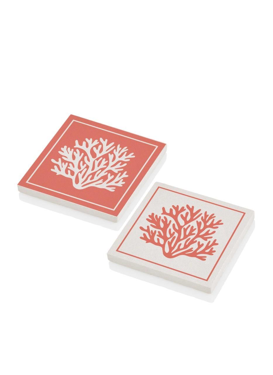 TAŞ BARDAK ALTLIĞI 2'Lİ SET CORAL