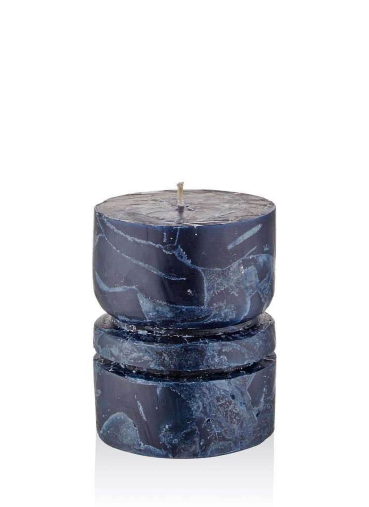 MARBLE LACİVERT MUM 10X13CM