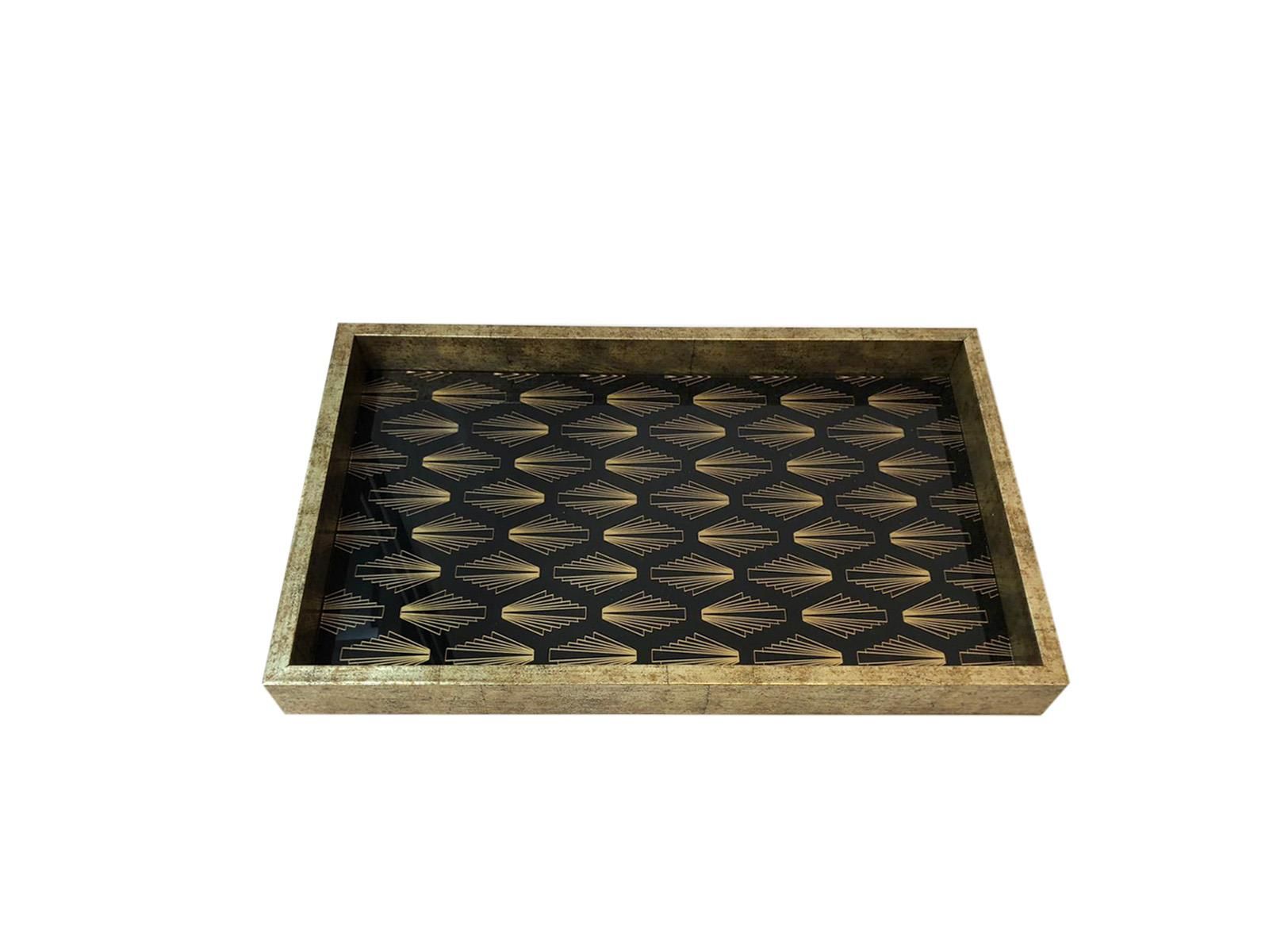 ÇİZGİ DESEN DİKDÖRTGEN TEPSİ 45cm