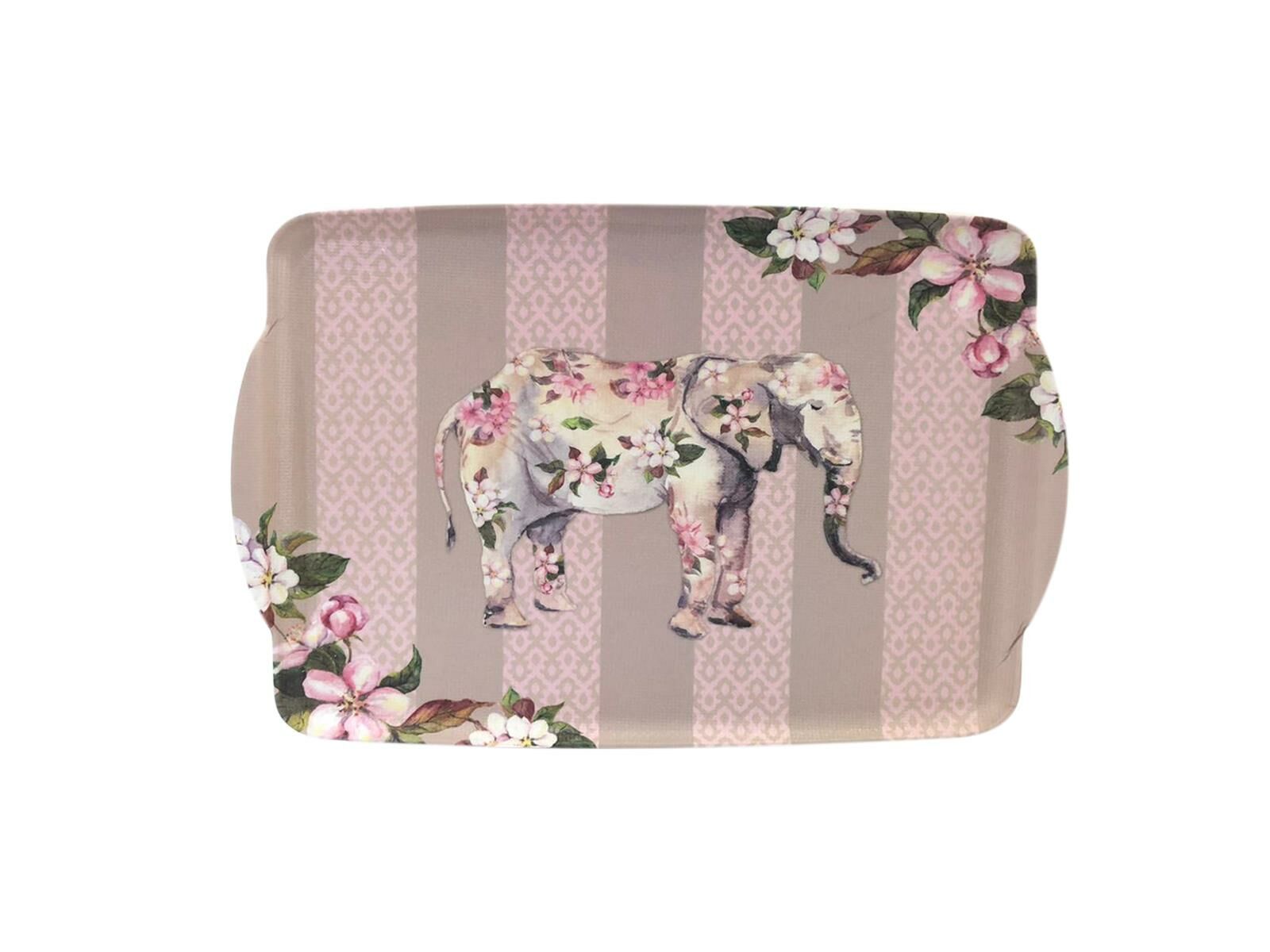 PEMBE ÇİÇEKLİ FİL TEPSİ 38x27CM