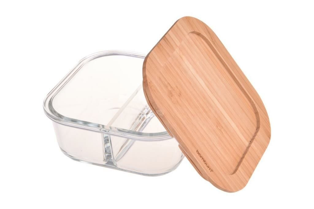 Lavi - Kare Bölmeli Cam Saklama Kabı 740ml