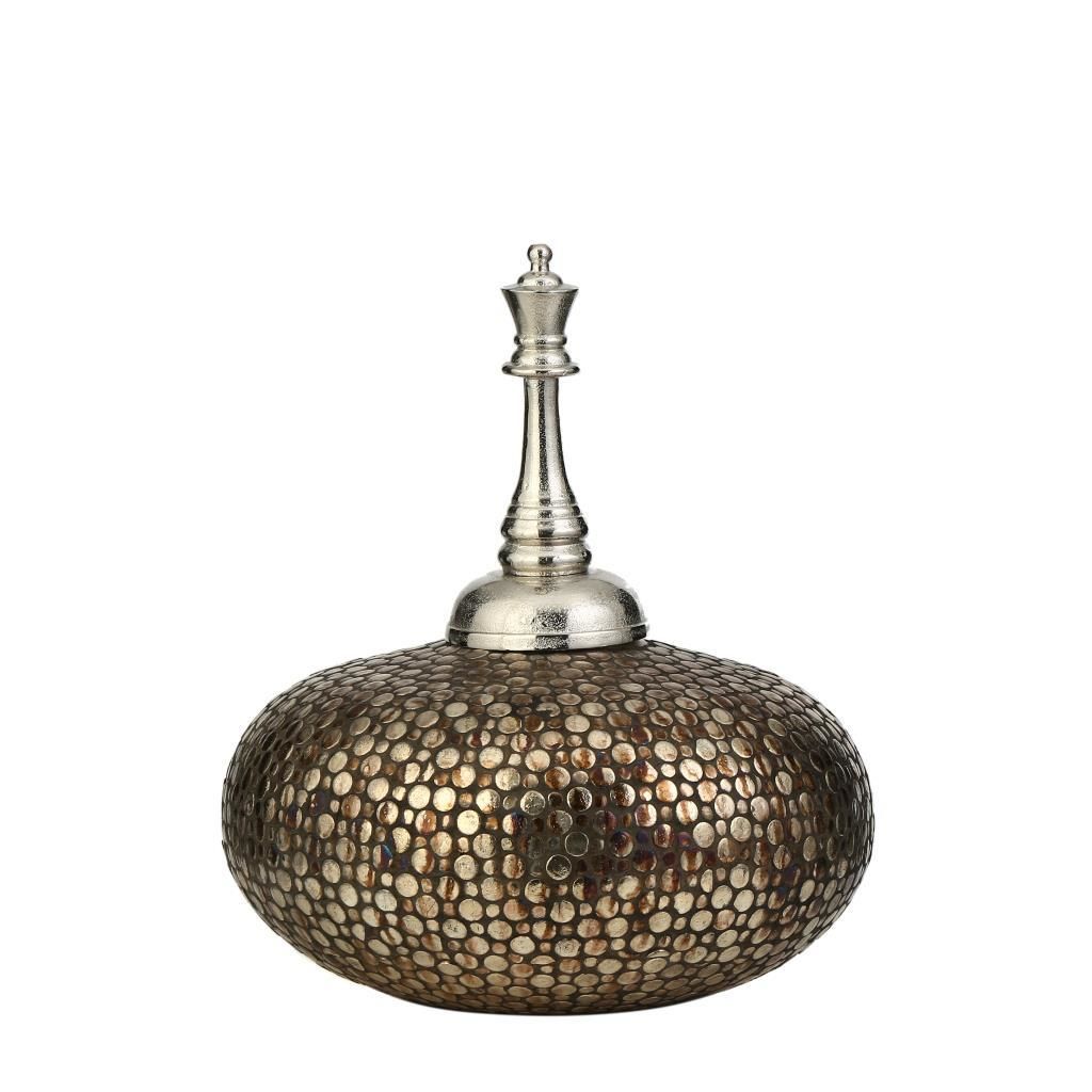 MOZAİK BAKIR KAPAKLI KÜP/DEKOR 32CM