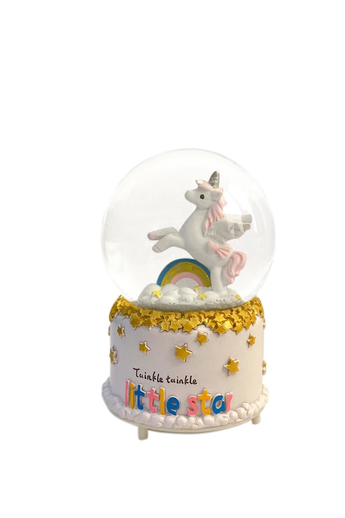 UNICORN IŞIKLI MÜZİKLİ KAR KÜRESİ DESEN2