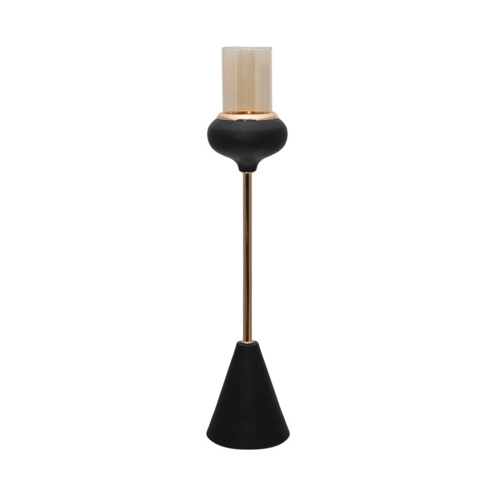 SİYAH ALTIN OVAL MUMLUK 40CM