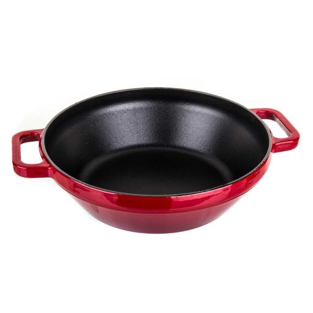 KIRMIZI DÖKÜM DEMİR WOK TAVA 28CM