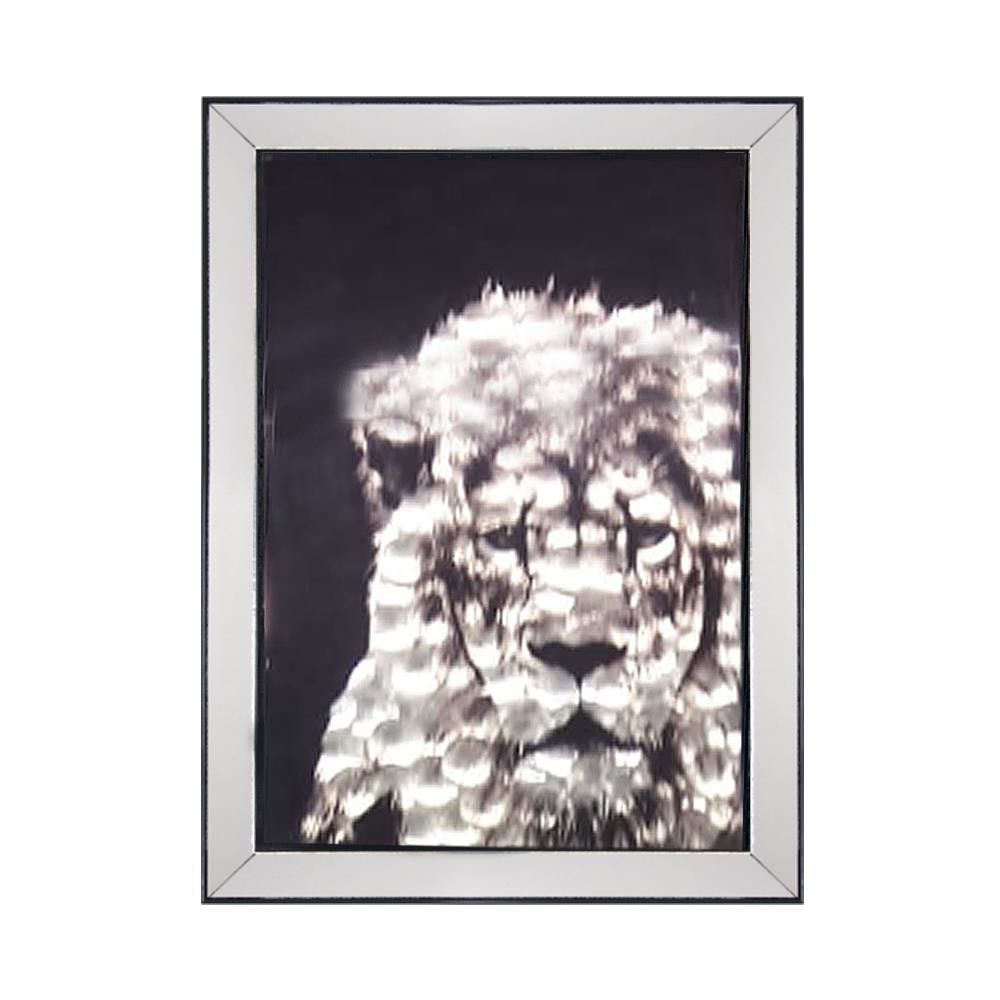 SİYAH AYNALI ASLAN TABLO 60x80cm