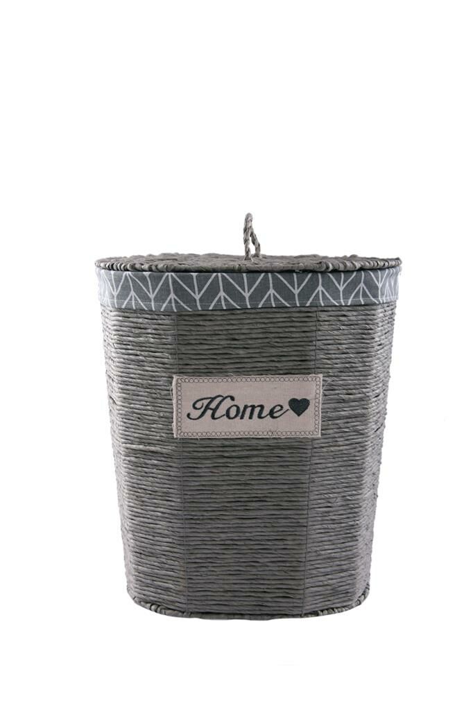 HASIR GRİ OVAL ÇAMASIR SEPETİ 49CM