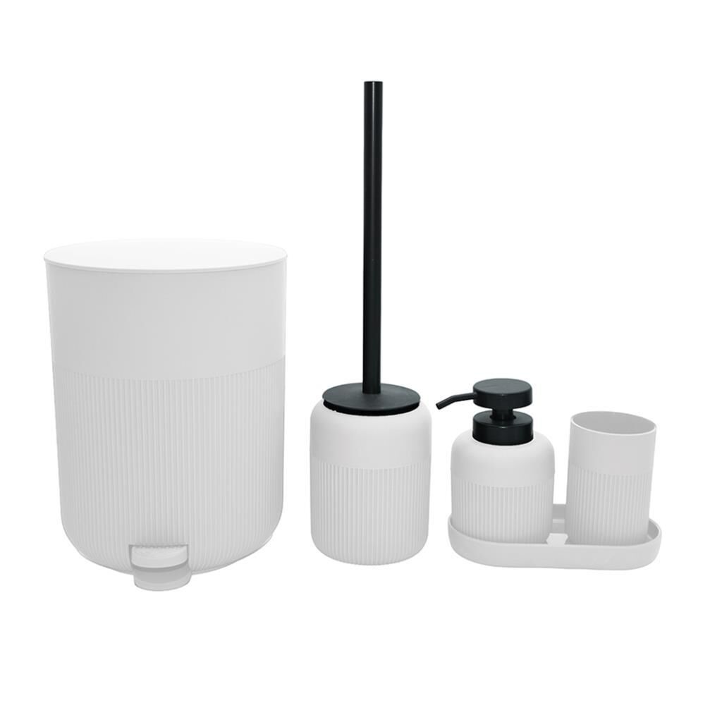 SİYAH BEYAZ 5 PARÇA BANYO SETİ