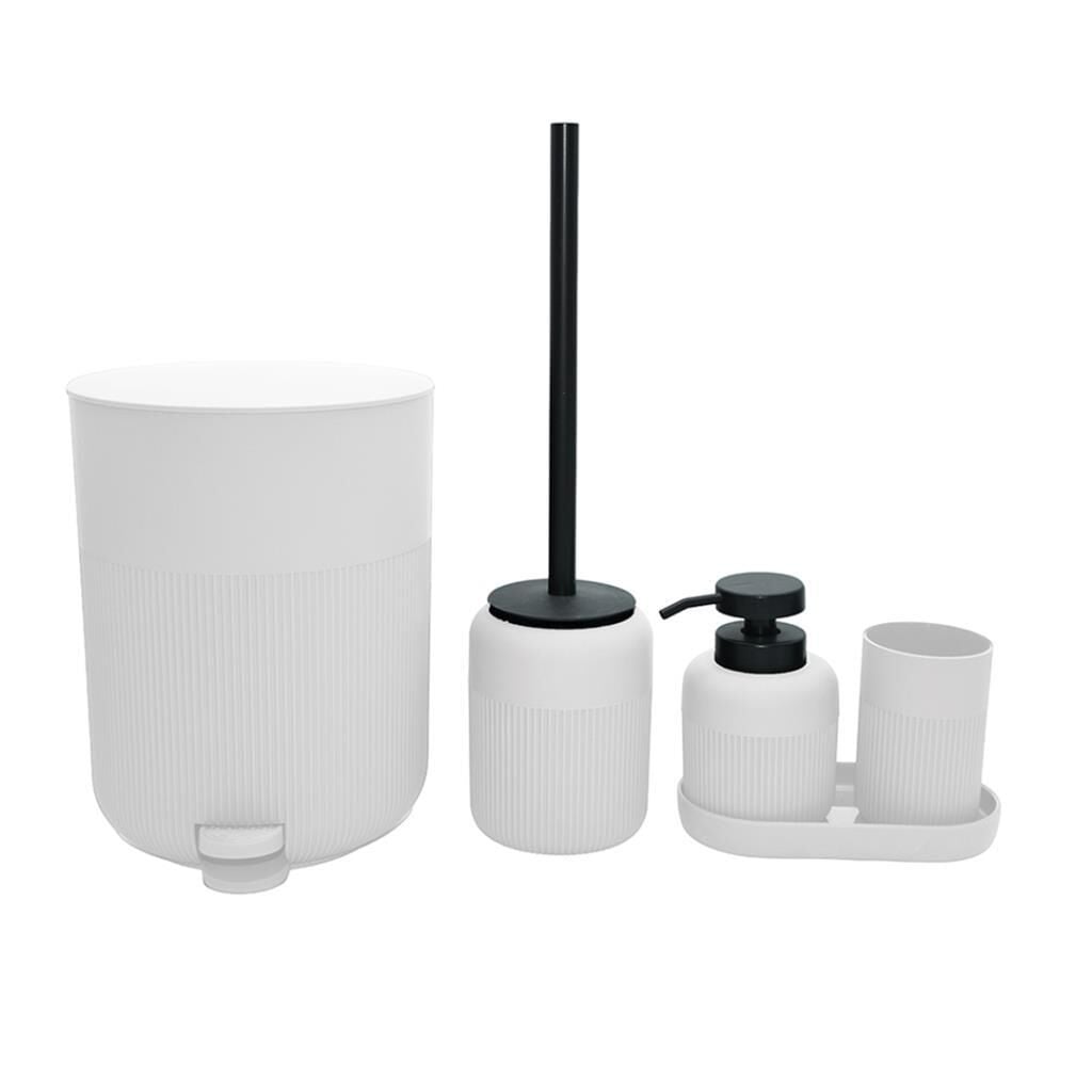 SİYAH BEYAZ 5 PARÇA BANYO SETİ