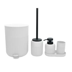 SİYAH BEYAZ 5 PARÇA BANYO SETİ