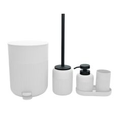 SİYAH BEYAZ 5 PARÇA BANYO SETİ