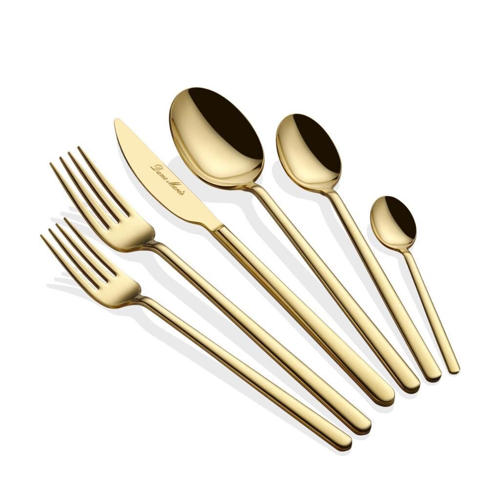 ALLEGRA PARLAK ALTIN 36 PARÇA ÇATAL KAŞIK BIÇAK SETİ