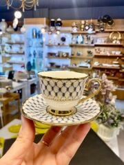 LACİVERT ALTIN 2 KİŞİLİK TÜRK KAHVESİ FİNCANI