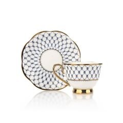 LACİVERT ALTIN 6 KİŞİLİK TÜRK KAHVESİ FİNCANI