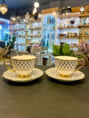 LACİVERT ALTIN 6 KİŞİLİK TÜRK KAHVESİ FİNCANI