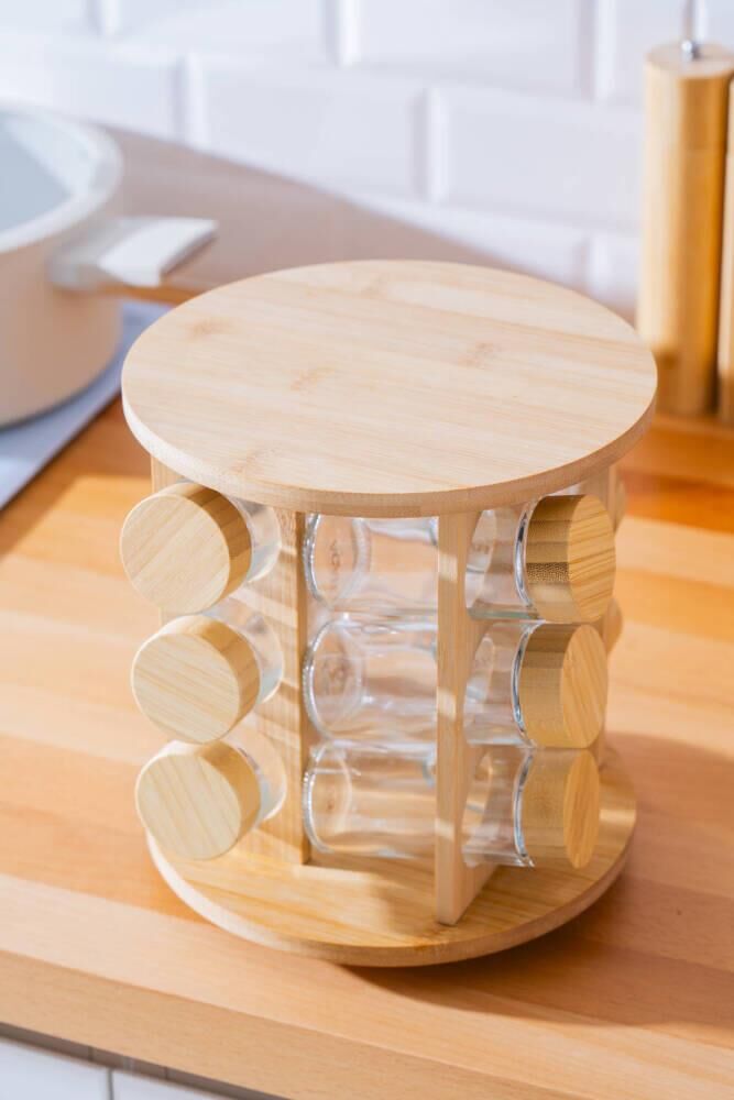 CALIX BAMBU DÖNER MEKANİZMALI 12'Lİ BAHARATLIK