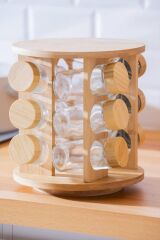 CALIX BAMBU DÖNER MEKANİZMALI 12'Lİ BAHARATLIK