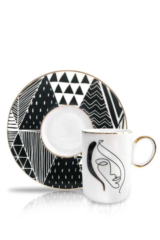 GEOMETRİK DESEN 6'LI TÜRK KAHVESİ FİNCANI