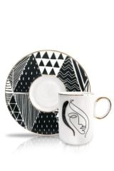 GEOMETRİK DESEN 6'LI TÜRK KAHVESİ FİNCANI