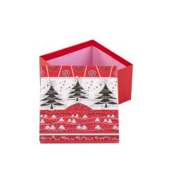 KIRMIZI ÇAM AĞACI YILBAŞI KUTUSU 13X13CM