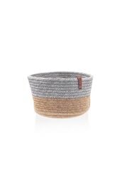 GRİ BAMBU JÜT YUVARLAK SEPET 20X13CM