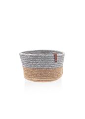 GRİ BAMBU JÜT YUVARLAK SEPET 20X13CM