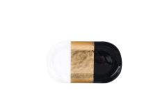 SİYAH BEYAZ OVAL TABAK 20CM
