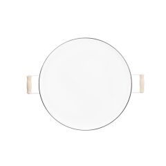 GALVENİZ BEYAZ AHŞAP KULPLU YUVARLAK TEPSİ 42CM