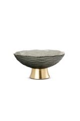 HAKİ ALTIN AYAKLI DEKORATİF TABAK/KASE 25X12CM