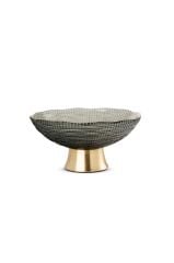 HAKİ ALTIN AYAKLI DEKORATİF TABAK/KASE 25X12CM