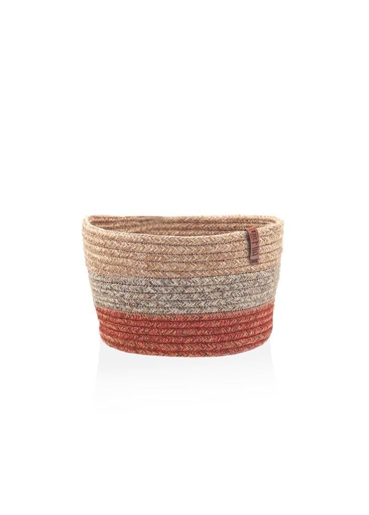 KİREMİT BAMBU JÜT YUVARLAK SEPET 20X13CM