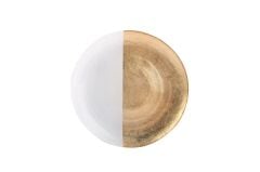 BEYAZ ALTIN TEKLİ SERVİS TABAK 27CM