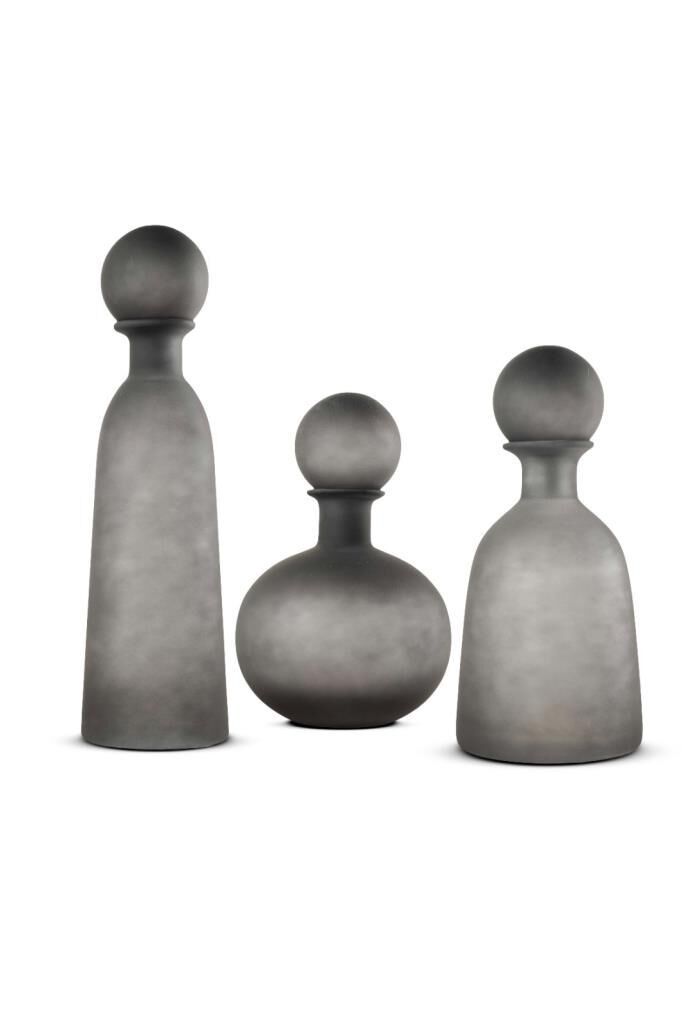 FÜME MAT CAM HARELİ 3'LÜ ŞİŞE SET