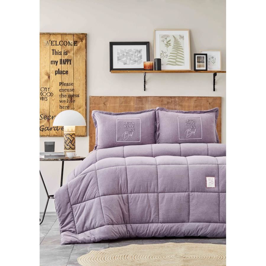 TOFFEE LİLA ÇİFT KİŞİLİK COTTON COMFORT SET