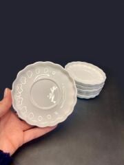 BEYAZ PORSELEN 6'LI ÇAY TABAK 11CM