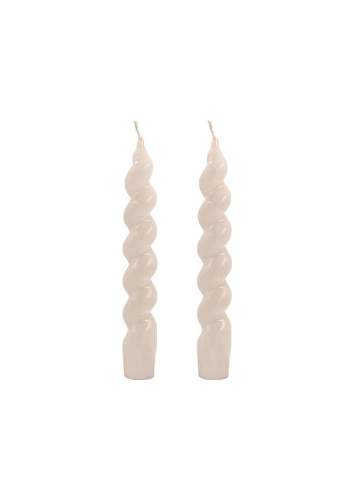 CANDY BEJ 2'Lİ ŞAMDAN MUM 17CM