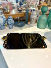 VOLKAN SİYAH ALTIN TEPSİ 47X28X8CM