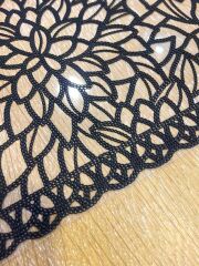 AROW SİYAH YAPRAK DESEN 6'LI AMERİKAN SERVİS